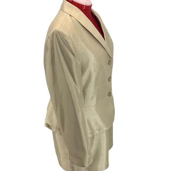 John Meyer Beige Professional Designer Skirt Jacket Suit Set Women 16 - Picture 6 of 10